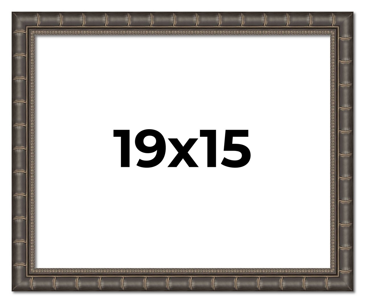 19x15 Black Modern Bamboo Picture Frame - UV Acrylic, Foam Board Backing, Hanging Hardware